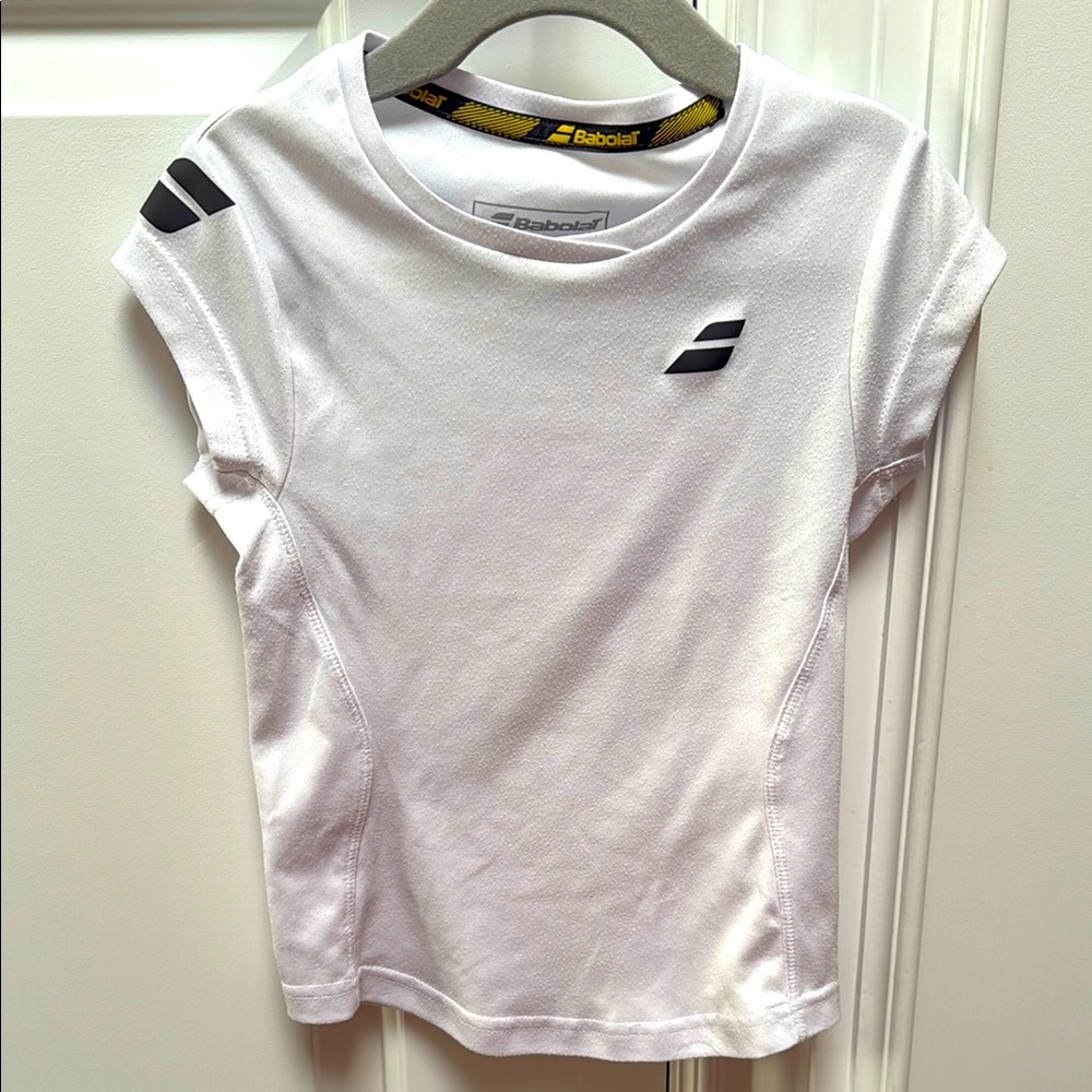 VGUC Girls Babolat Tennis White Shirt size 6